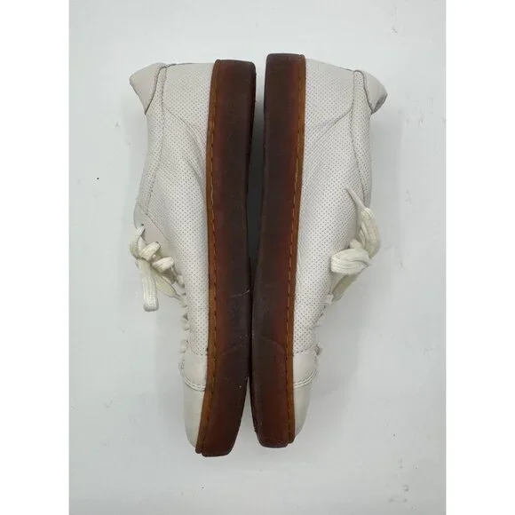 Johnston Murphy Kempton Lace to Toe White Leather Low-Top Sneakers With Gum Sole - Picture 3 of 10